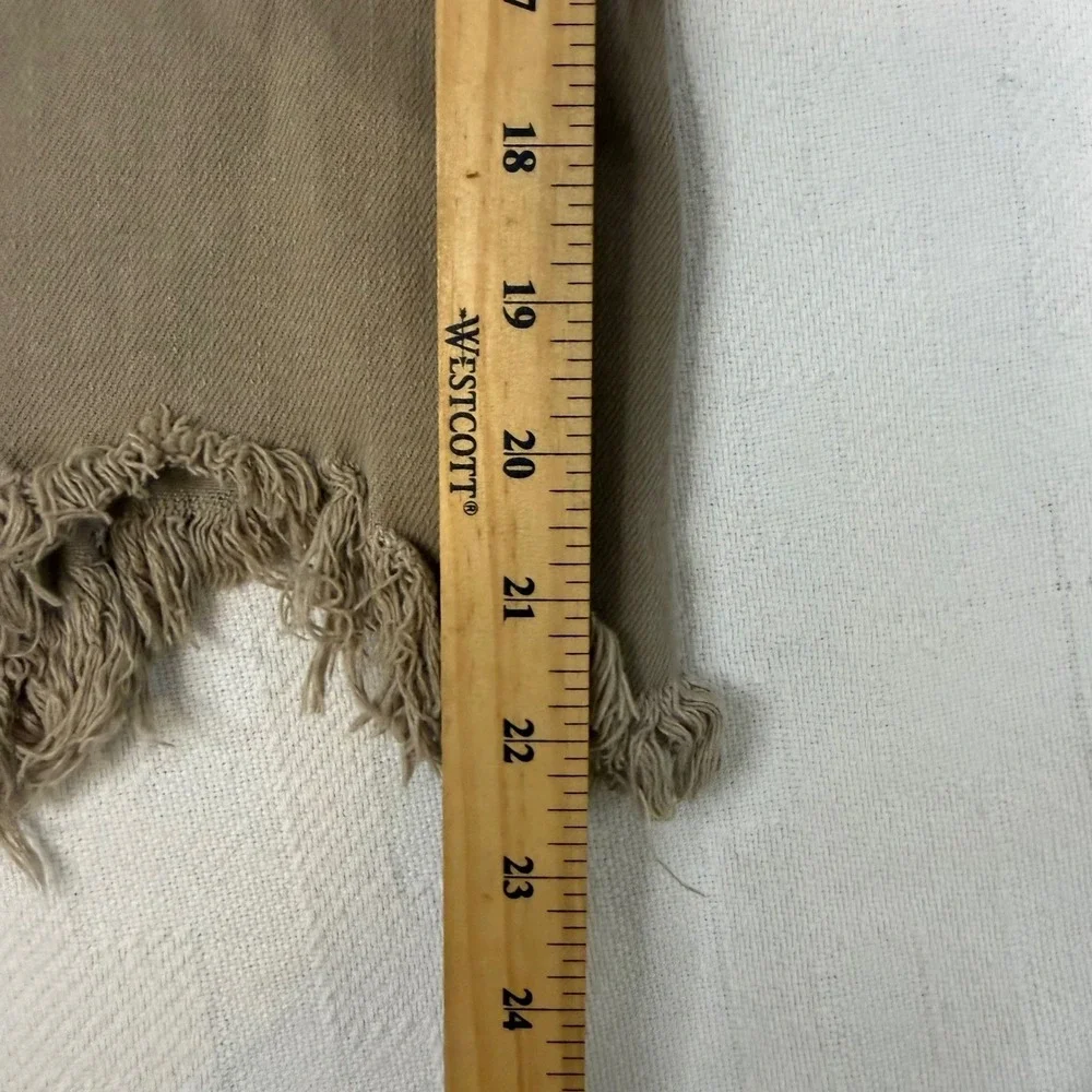 C. Est. 1946 Denim Tan Frayed Hem Wide Leg Flare Jeans Hi-Rise Plus Size 18W